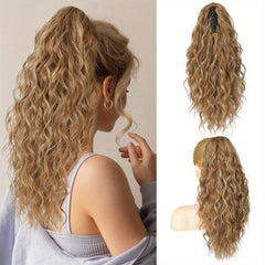 Long Wavy Synthetic Wig Ponytail Natural Women's Daily Use