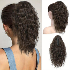 Long Wavy Synthetic Wig Ponytail Natural Women's Daily Use