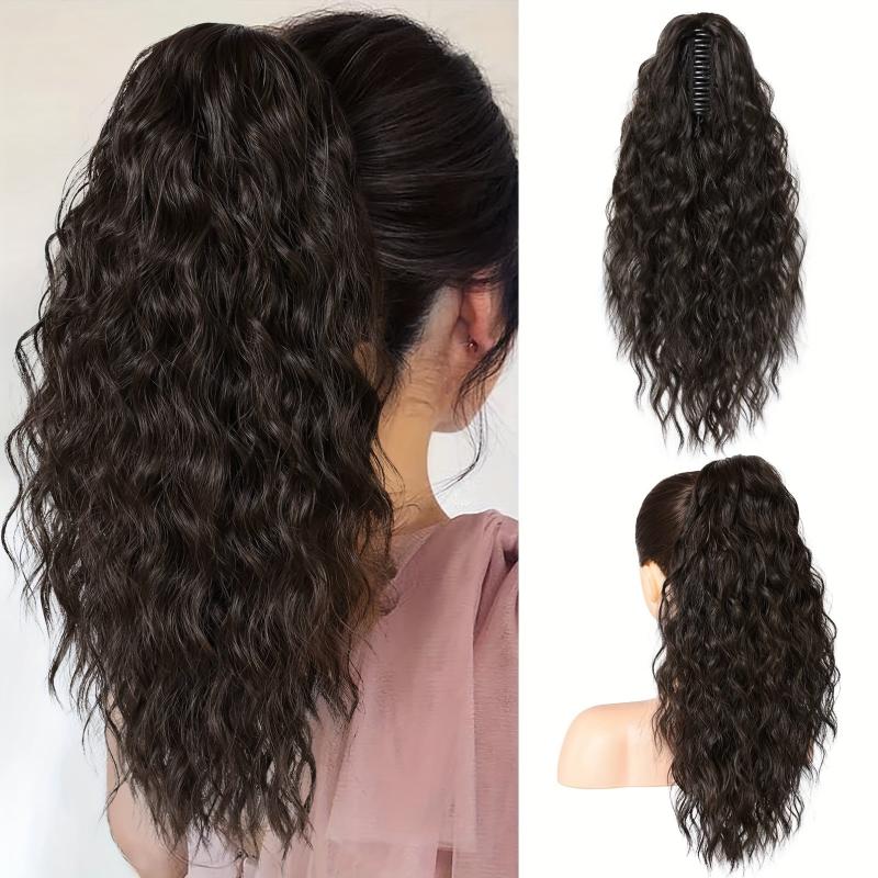 Long Wavy Synthetic Wig Ponytail Natural Women's Daily Use