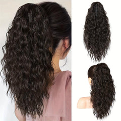 Long Wavy Synthetic Wig Ponytail Natural Women's Daily Use