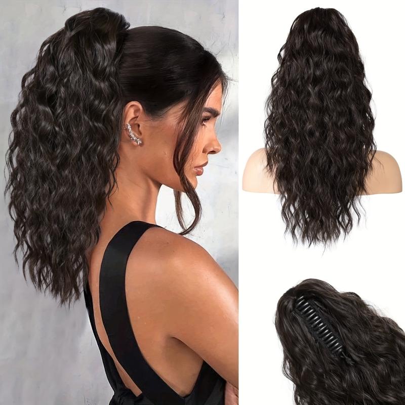 Long Wavy Synthetic Wig Ponytail Natural Women's Daily Use