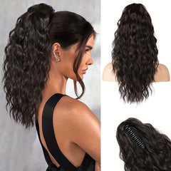 Long Wavy Synthetic Wig Ponytail Natural Women's Daily Use