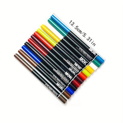 12pcs Set Colorful Eyeliner Pen Luminous Waterproof Lip Liner Pen
