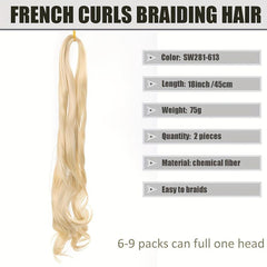 French Curls Bouncy Braiding Hair Extension Spiral Curls Braid Hair