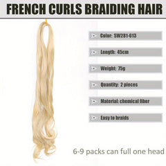 French Curls Bouncy Braiding Hair Extension Spiral Curls Braid Hair