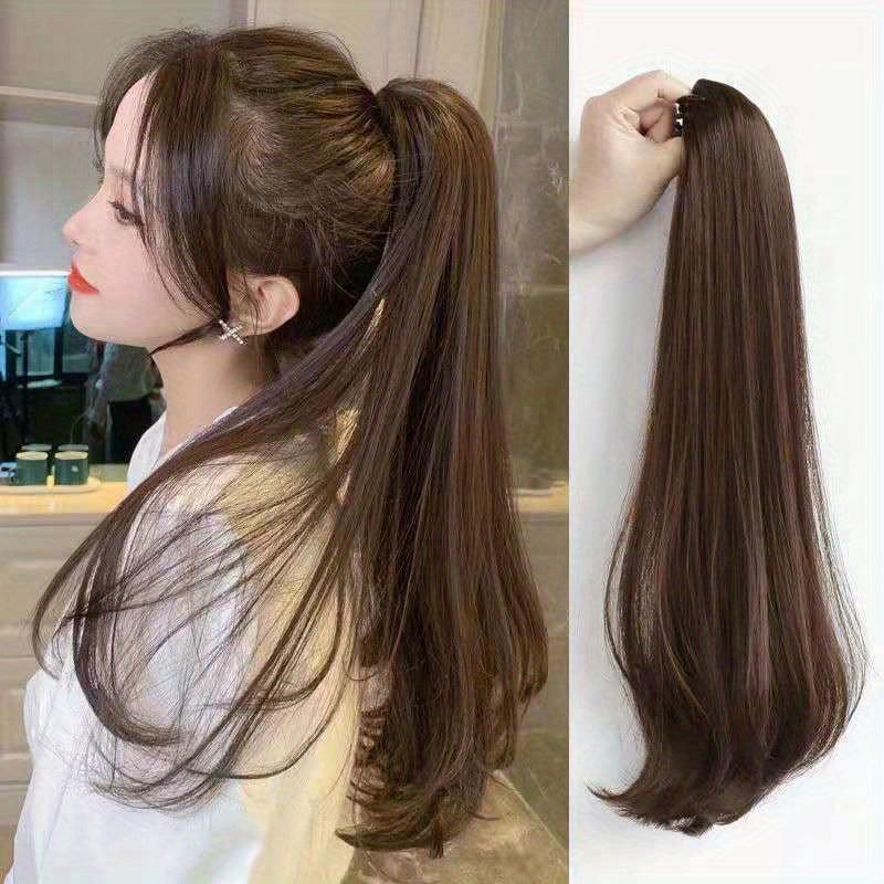 Long Curly Wavy Ponytail Extensions Synthetic Clip In Hair Extensions