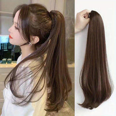 Long Curly Wavy Ponytail Extensions Synthetic Clip In Hair Extensions