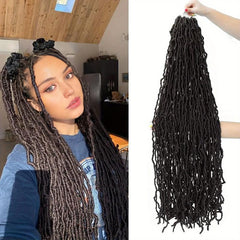 2Packs 35Cm Butterfly Locks Braids Hair Extensions Synthetic Locs Crochet Hair