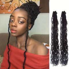 2Packs 35Cm Butterfly Locks Braids Hair Extensions Synthetic Locs Crochet Hair