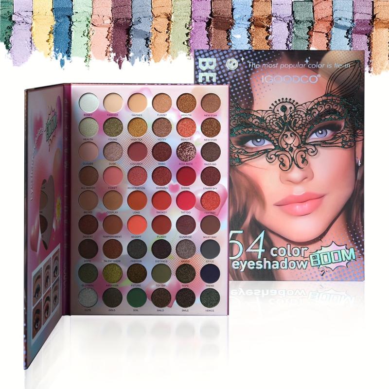 54 Colors Eyeshadow Palette Matte Shimmer Highly Pigmented Waterproof Makeup