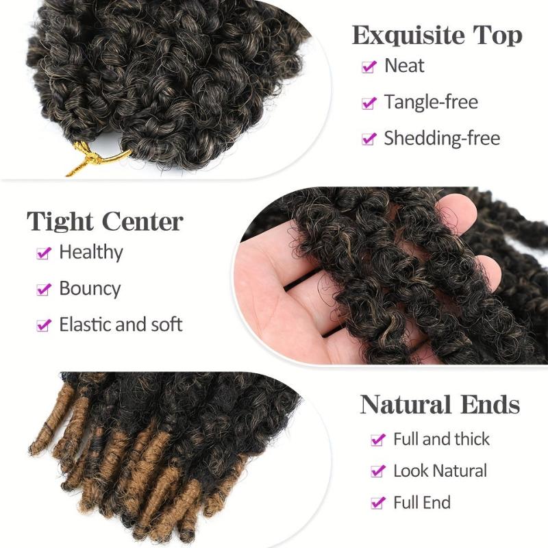 Butterfly Locks Braids Hair Pieces Synthetic Crochet Hair Extensions