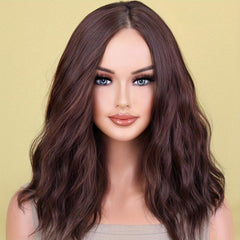 Shoulder Length Body Wave Curly Bob Cut Synthetic Wig for Women