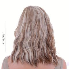 Shoulder Length Body Wave Curly Bob Cut Synthetic Wig for Women