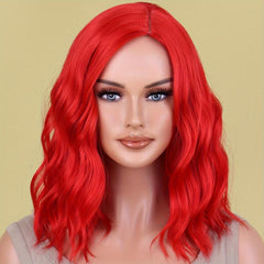 Shoulder Length Body Wave Curly Bob Cut Synthetic Wig for Women