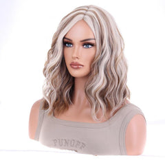 Shoulder Length Body Wave Curly Bob Cut Synthetic Wig for Women