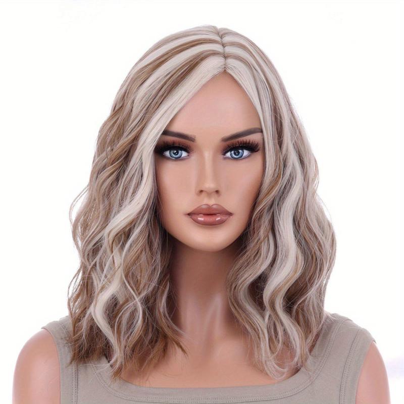 Shoulder Length Body Wave Curly Bob Cut Synthetic Wig for Women