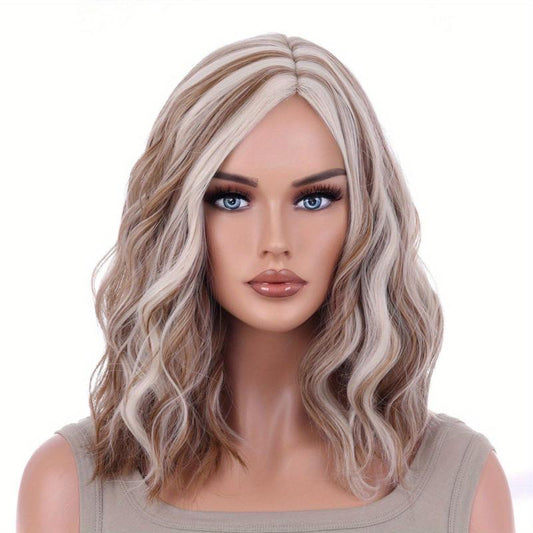 Shoulder Length Body Wave Curly Bob Cut Synthetic Wig for Women