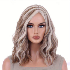 Shoulder Length Body Wave Curly Bob Cut Synthetic Wig for Women