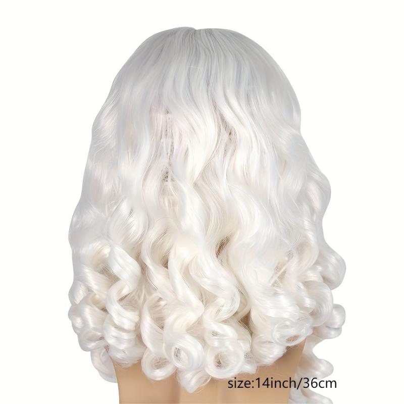 Santa Beard Wig Costume Wigs Medium Long Curly Synthetic Wig With Long Beard