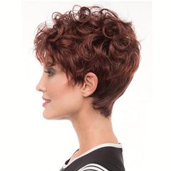 Curly Pixie Cut Synthetic Wig with Bangs for Women