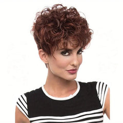 Curly Pixie Cut Synthetic Wig with Bangs for Women