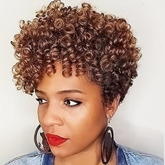Short Curly Wigs For Women Afro Kinky Curly Wig Short Afro Curly Synthetic Wig