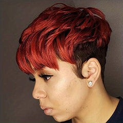 Short Curly Wig With Bangs Two Tones Synthetic Wigs For Women