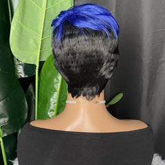 Short Curly Wig With Bangs Two Tones Synthetic Wigs For Women