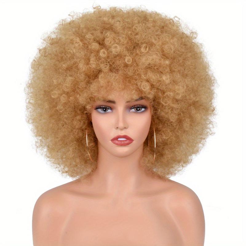 Short Afro Kinky Curly Wigs For Women Synthetic Fluffy And Soft Hair Wigs