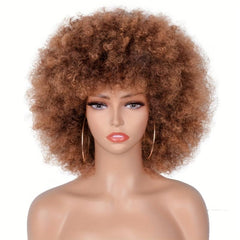 Short Afro Kinky Curly Wigs For Women Synthetic Fluffy And Soft Hair Wigs