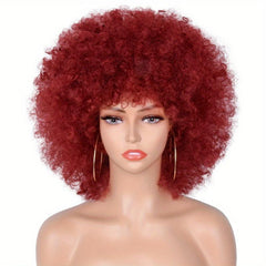 Short Afro Kinky Curly Wigs For Women Synthetic Fluffy And Soft Hair Wigs