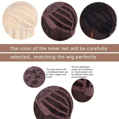 Long Curly Wavy Wig With Bangs Synthetic Wig Heat Resistant