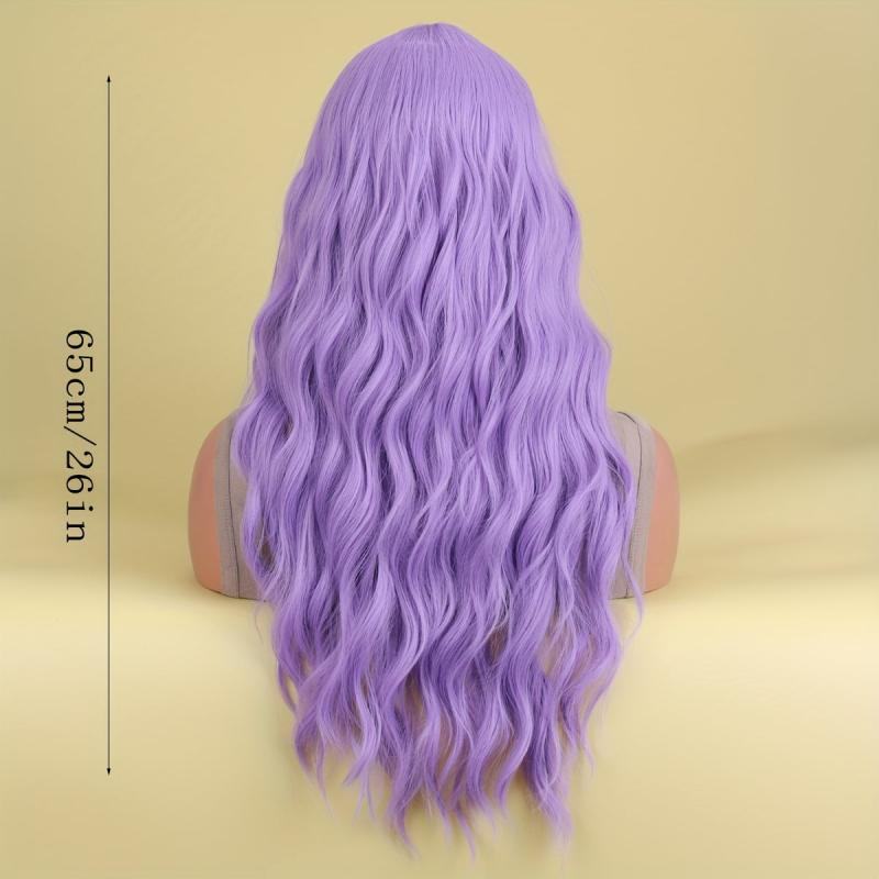 Long Curly Wavy Wig With Bangs Synthetic Wig Heat Resistant