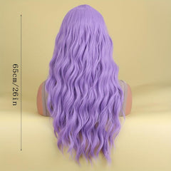Long Curly Wavy Wig With Bangs Synthetic Wig Heat Resistant