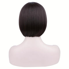 20 32 Cm Straight Bob Wigs With Bangs Synthetic Fiber Hair Wig For Women