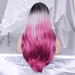Long Curly Ombre Synthetic Wig for Women Daily Party Cosplay