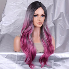 Long Curly Ombre Synthetic Wig for Women Daily Party Cosplay