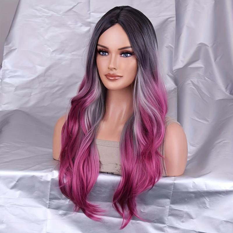 Long Curly Ombre Synthetic Wig for Women Daily Party Cosplay