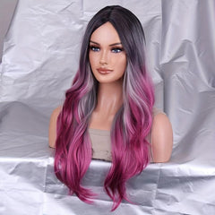 Long Curly Ombre Synthetic Wig for Women Daily Party Cosplay