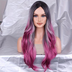 Long Curly Ombre Synthetic Wig for Women Daily Party Cosplay
