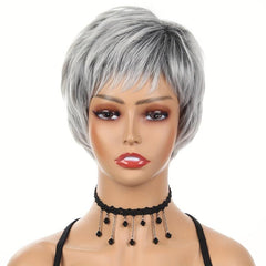 Synthetic Short Wig Women Hair With Bangs Heat Resistant Cosplay Wig