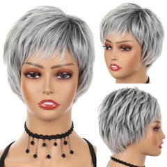 Synthetic Short Wig Women Hair With Bangs Heat Resistant Cosplay Wig