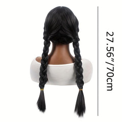 Halloween Wig Double Ponytail Braid Synthetic Hair Costume Party Wear