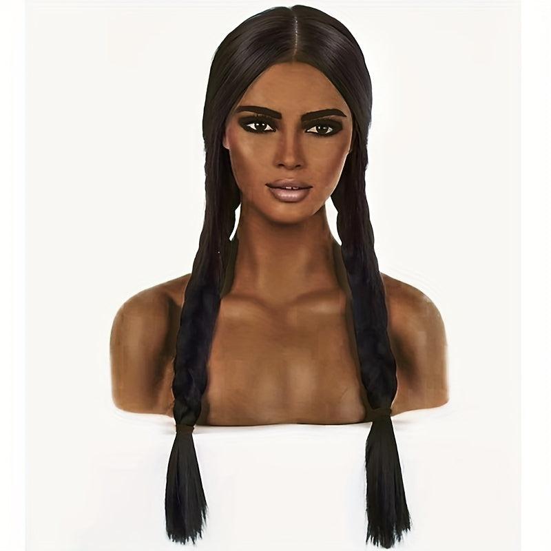 Halloween Wig Double Ponytail Braid Synthetic Hair Costume Party Wear