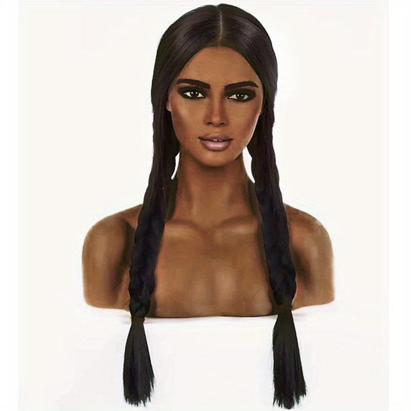 Halloween Wig Double Ponytail Braid Synthetic Hair Costume Party Wear