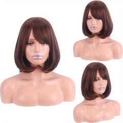 Ombre Platinum Short Bob Wigs Middle Part Straight Hair Wigs For Women