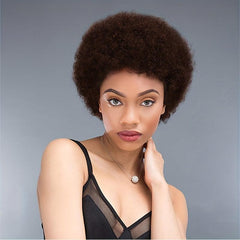 Afro Kinky Curly Human Hair Wigs 32cm Short Pixie Cut Glueless Wigs