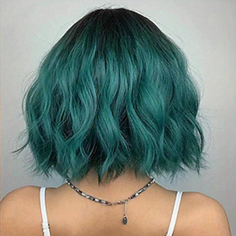 Curly Bob Wig with Bangs Natural Looking Synthetic Hair