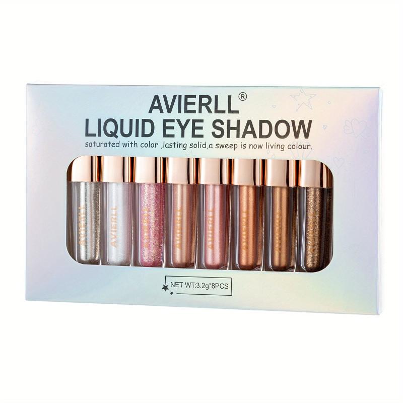 8 Colors Golden Brown Glitter Eyeshadow Set - Long Lasting Formula