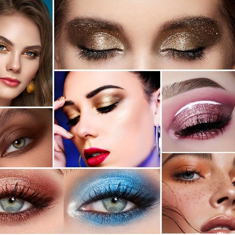 8 Colors Golden Brown Glitter Eyeshadow Set - Long Lasting Formula